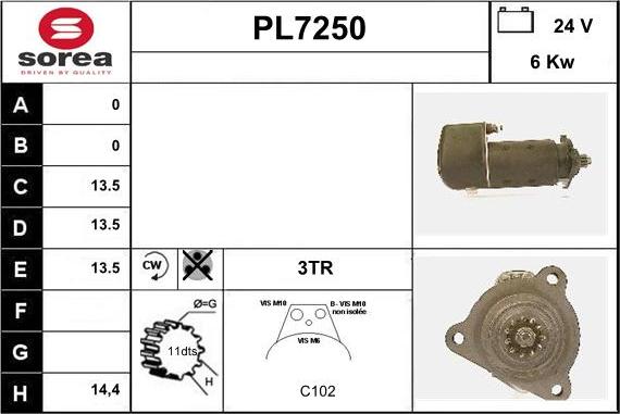 Sera PL7250 - Стартер autospares.lv