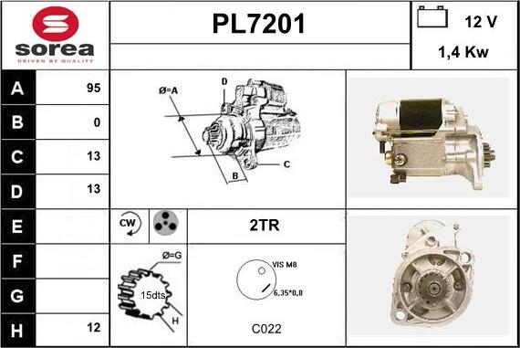 Sera PL7201 - Стартер autospares.lv