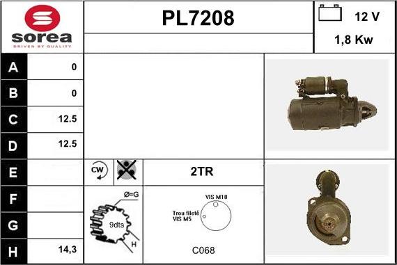 Sera PL7208 - Стартер autospares.lv