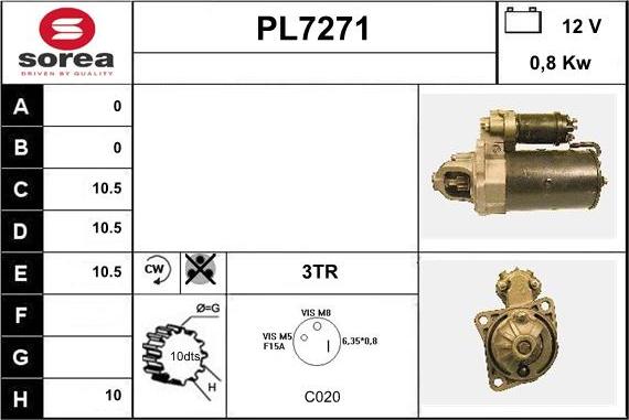 Sera PL7271 - Стартер autospares.lv