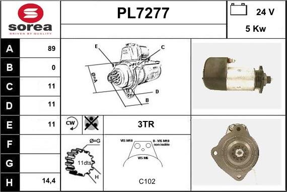 Sera PL7277 - Стартер autospares.lv