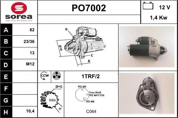 Sera PO7002 - Стартер autospares.lv