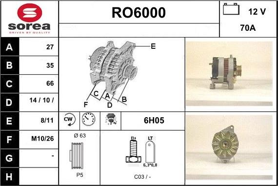 Sera RO6000 - Генератор autospares.lv