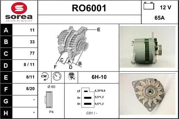 Sera RO6001 - Генератор autospares.lv