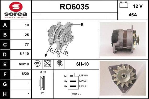 Sera RO6035 - Генератор autospares.lv