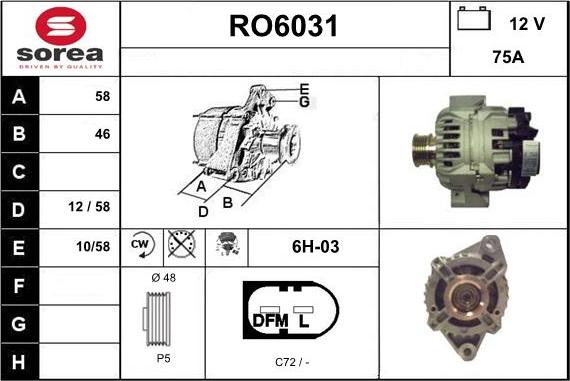 Sera RO6031 - Генератор autospares.lv