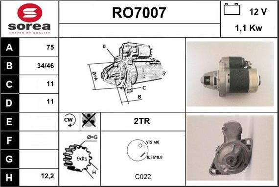 Sera RO7007 - Стартер autospares.lv