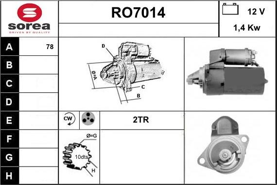 Sera RO7014 - Стартер autospares.lv