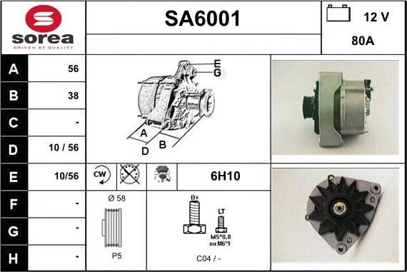 Sera SA6001 - Генератор autospares.lv