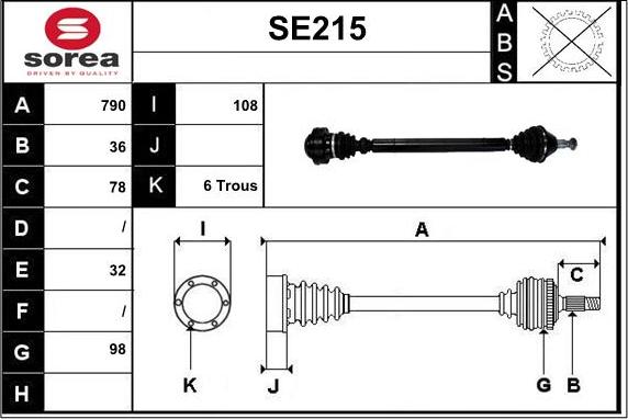 Sera SE215 - Приводной вал autospares.lv