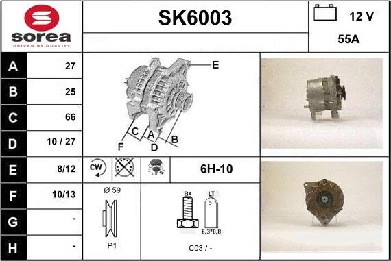 Sera SK6003 - Генератор autospares.lv