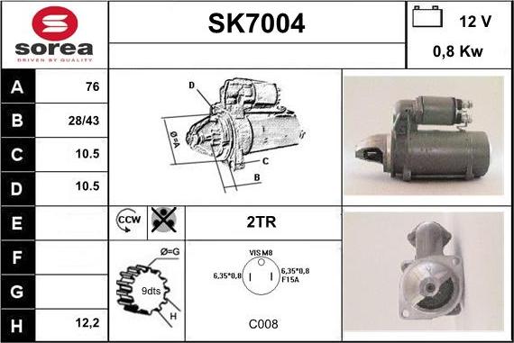 Sera SK7004 - Стартер autospares.lv