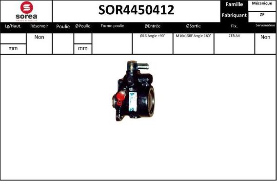 Sera SOR4450412 - Гидравлический насос, рулевое управление, ГУР autospares.lv
