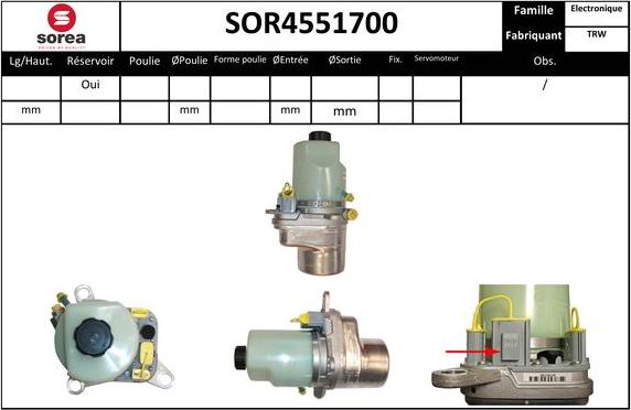 Sera SOR4551700 - Гидравлический насос, рулевое управление, ГУР autospares.lv