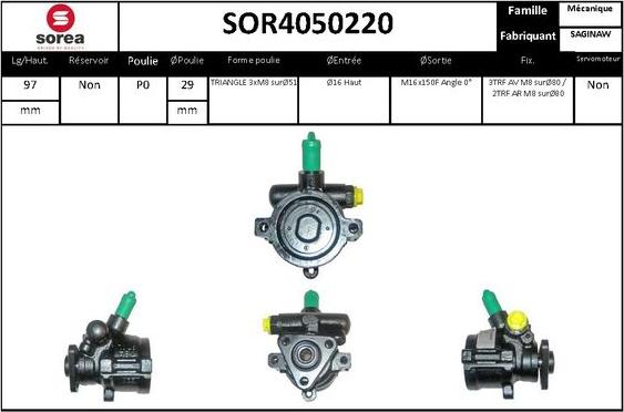 Sera SOR4050220 - Гидравлический насос, рулевое управление, ГУР autospares.lv