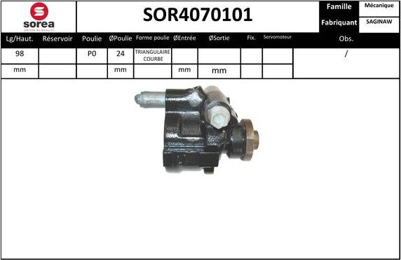 Sera SOR4070101 - Гидравлический насос, рулевое управление, ГУР autospares.lv