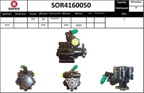 Sera SOR4160050 - Гидравлический насос, рулевое управление, ГУР autospares.lv