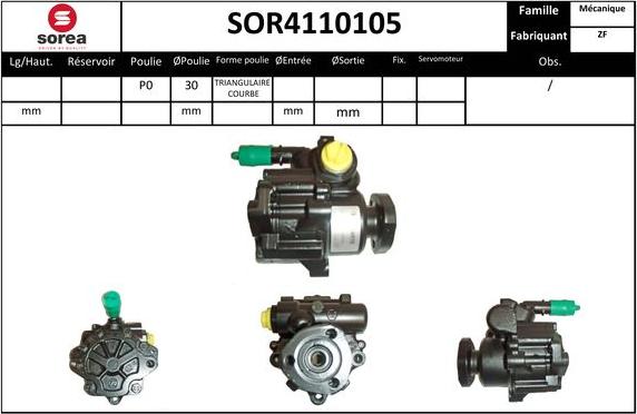 Sera SOR4110105 - Гидравлический насос, рулевое управление, ГУР autospares.lv