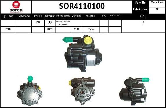 Sera SOR4110100 - Гидравлический насос, рулевое управление, ГУР autospares.lv
