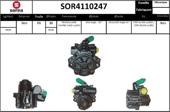 Sera SOR4110247 - Гидравлический насос, рулевое управление, ГУР autospares.lv