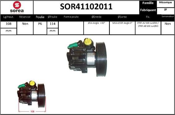 Sera SOR41102011 - Гидравлический насос, рулевое управление, ГУР autospares.lv