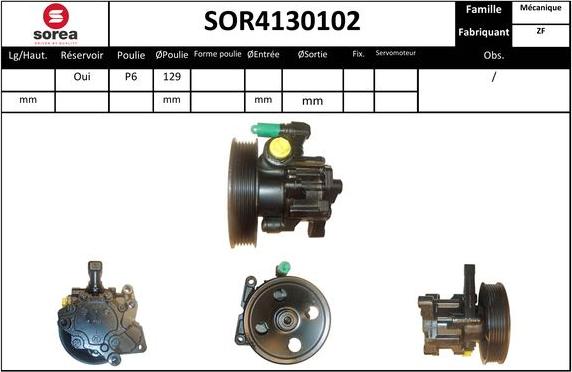 Sera SOR4130102 - Гидравлический насос, рулевое управление, ГУР autospares.lv