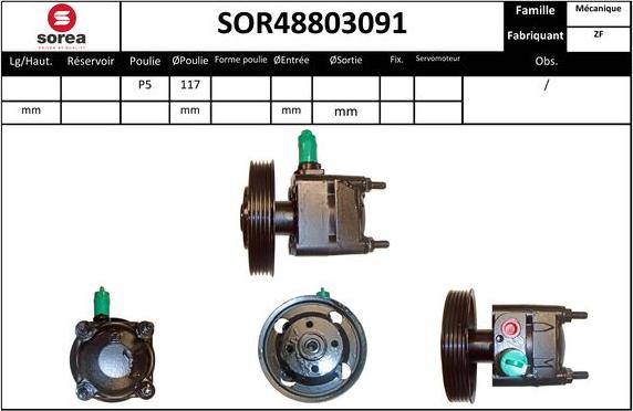 Sera SOR48803091 - Гидравлический насос, рулевое управление, ГУР autospares.lv