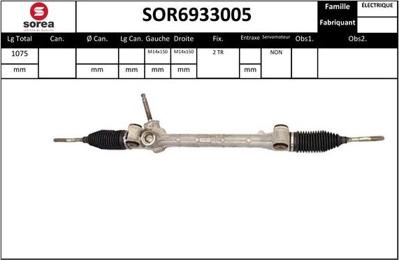 Sera SOR6933005 - Рулевой механизм, рейка autospares.lv