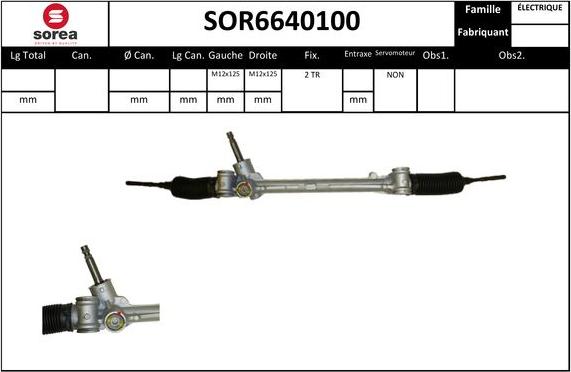 Sera SOR6640100 - Рулевой механизм, рейка autospares.lv