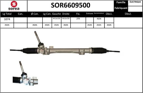 Sera SOR6609500 - Рулевой механизм, рейка autospares.lv