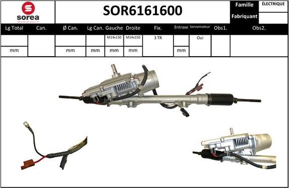 Sera SOR6161600 - Рулевой механизм, рейка autospares.lv