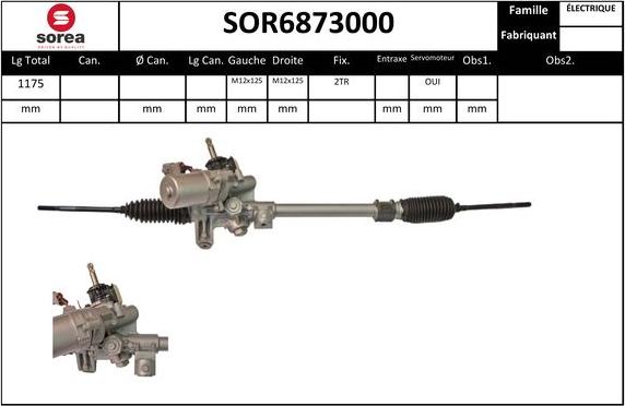 Sera SOR6873000 - Рулевой механизм, рейка autospares.lv