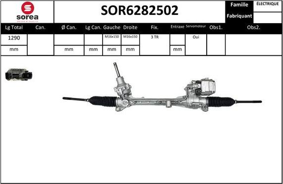 Sera SOR6282502 - Рулевой механизм, рейка autospares.lv