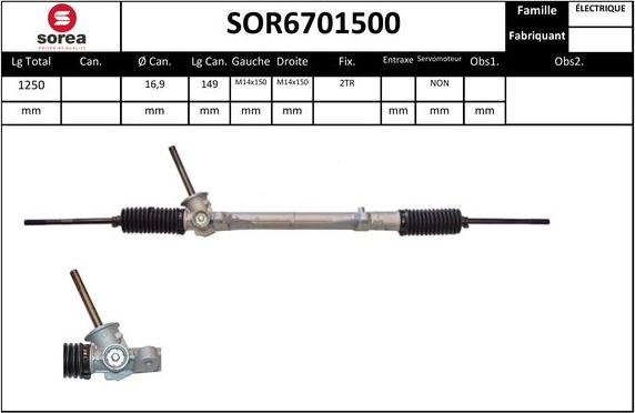 Sera SOR6701500 - Рулевой механизм, рейка autospares.lv