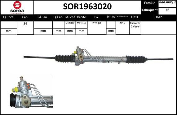 Sera SOR1963020 - Рулевой механизм, рейка autospares.lv