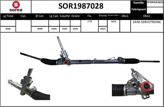 Sera SOR1987028 - Рулевой механизм, рейка autospares.lv