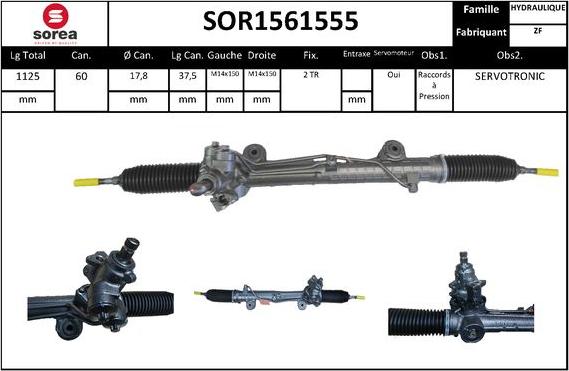 Sera SOR1561555 - Рулевой механизм, рейка autospares.lv