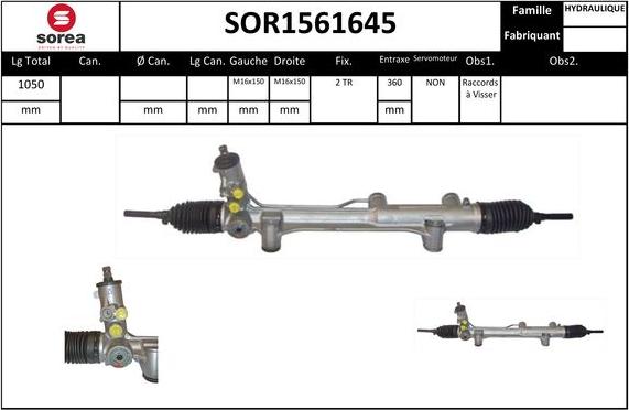 Sera SOR1561645 - Рулевой механизм, рейка autospares.lv