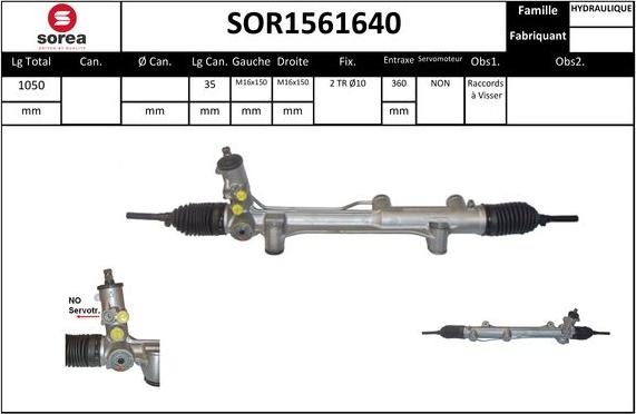 Sera SOR1561640 - Рулевой механизм, рейка autospares.lv