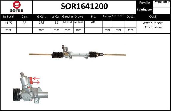 Sera SOR1641200 - Рулевой механизм, рейка autospares.lv
