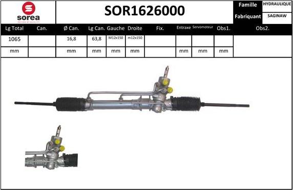 Sera SOR1626000 - Рулевой механизм, рейка autospares.lv