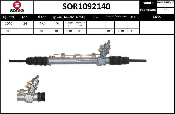 Sera SOR1092140 - Рулевой механизм, рейка autospares.lv