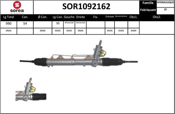 Sera SOR1092162 - Рулевой механизм, рейка autospares.lv