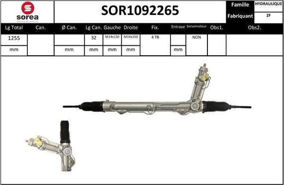 Sera SOR1092265 - Рулевой механизм, рейка autospares.lv