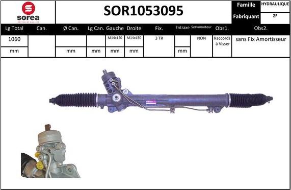 Sera SOR1053095 - Рулевой механизм, рейка autospares.lv