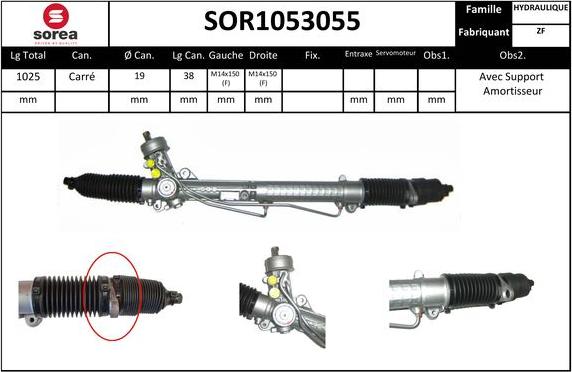 Sera SOR1053055 - Рулевой механизм, рейка autospares.lv