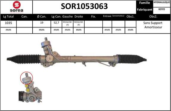 Sera SOR1053063 - Рулевой механизм, рейка autospares.lv