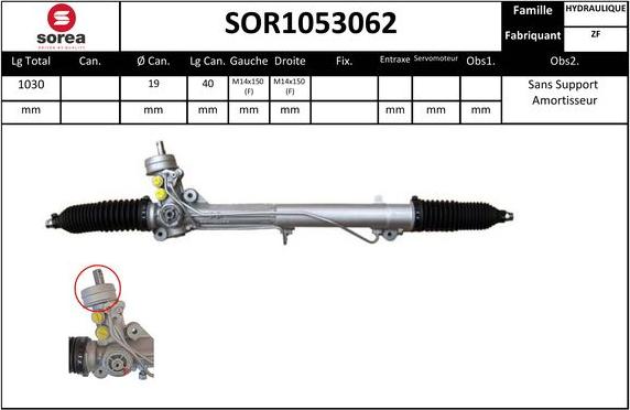 Sera SOR1053062 - Рулевой механизм, рейка autospares.lv