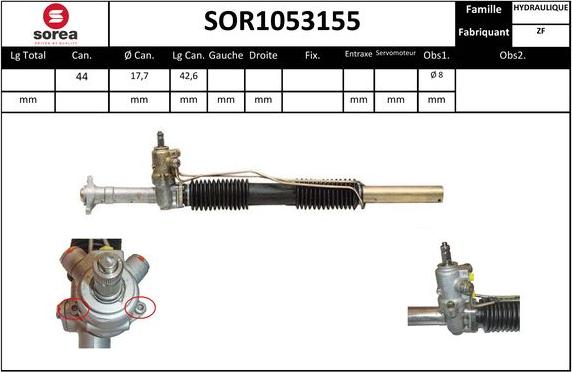 Sera SOR1053155 - Рулевой механизм, рейка autospares.lv