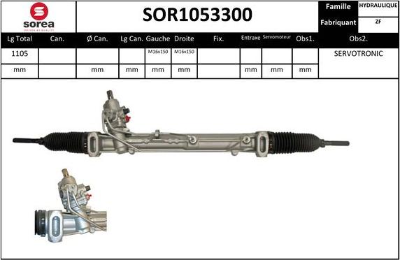 Sera SOR1053300 - Рулевой механизм, рейка autospares.lv